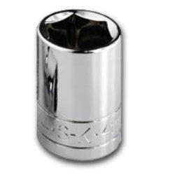 SK Hand Tool SKT48227 48227 6 Point 1/2-Inch Drive Standard Socket, 27mm, Chrome