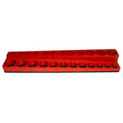 Mechanics Time Saver MTSSD3811 .38 in. Drive Magna Caddy Shallow Deep Socket Holder - Standard Red