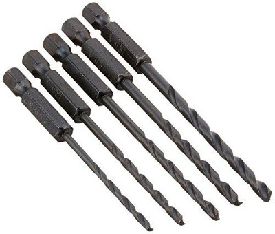 Vise Grip HAN4935642 Irwin 4935642 5-Piece Black Oxide Drill Bit Set 1/4" Hex Shank (3/32" - 5/32")