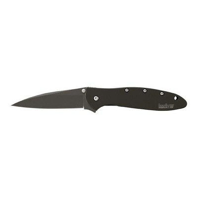 Kershaw KER1660CKT Leek, Black (1660CKT) 3” 14C28N Sandvik Steel Blade and 410 Stainless Steel Handle, Both DLC-Coated Featuring SpeedSafe Assisted Opening, Liner Lock, Tip Lock, Reversible Pocketclip 3 OZ
