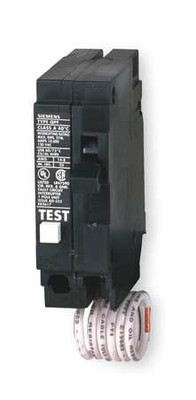 SIEMENS QF120A GFCI CIRCUIT BREAKER, PLUG IN, SELF TESTING, 20 AMP, 1-POLE, 120 VOLT 3559849