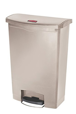 Rubbermaid 3554309 & #174 Slim Jim & #174 Plastic Step On Container, Front Step 24 Gallon - Beige