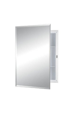 JENSEN 781037Jensen Builder Series Frameless Medicine Cabinet with Beveled Edge Mirror, 16-Inch by 22-Inch by 3-3/4-Inch