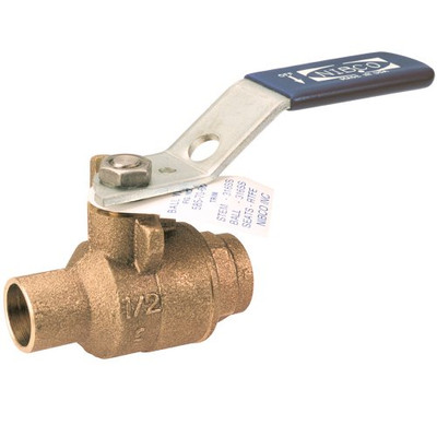 "Nibco" S5857066112 NIBCO S-585-70-66 Cast Bronze Ball Valve, Stainless Steel Trim, Two-Piece, Lever Handle, 1-1/2" Female Solder Cup