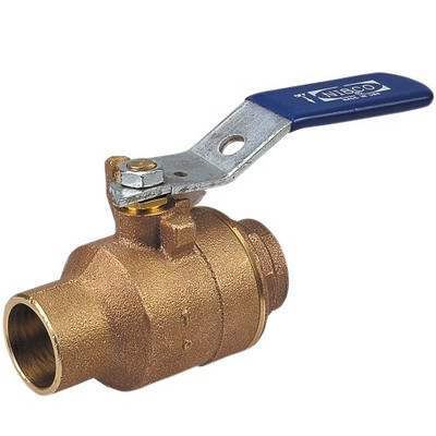"Nibco" S58570112 NIBCO S-585-70 Cast Bronze Ball Valve, Two-Piece, Lever Handle, 1-1/2" Female Solder Cup