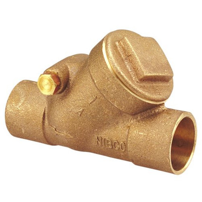 "Nibco" S413Y34 NIBCO S-413-Y Cast Bronze Check Valve, Silent Check, Class 125, PTFE Seat, 3/4" Female Solder Cup