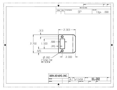 Don-Jo EL202DU EL 202 13 Gauge Extended Lip Strike, Dura Coated, 2" Width x 2-3/4" Height (Pack of 10)