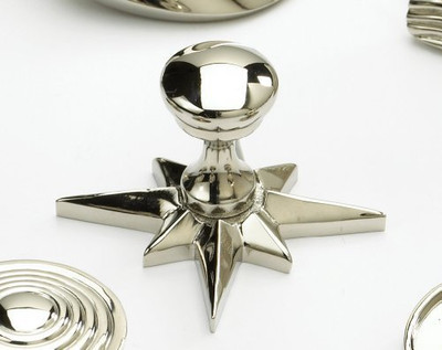 SCHAUB 982-PN Knob 11/16" Dia w/ Star Backplate Polished NIckel by & Company.