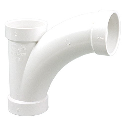"Nibco" 4812LR443 NIBCO 4812LR Long Radius Combination Tee-Wye H x H x H - PVC DWV, 4" x 4" x 3", White