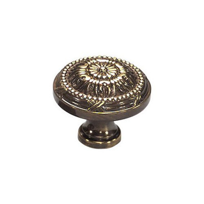 SCHAUB 751-ALP and Company 751 Versailles Design Mushroom Cabinet Knob With 1-1/4" Diame, Antique Light Polished.