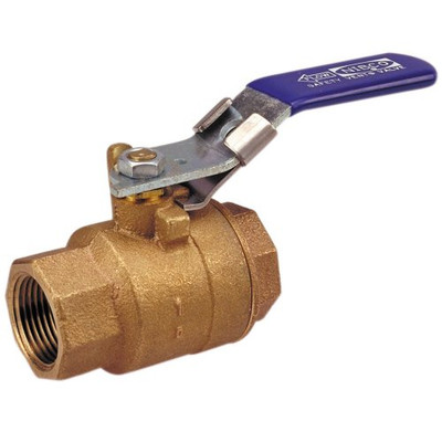 "Nibco" T58570SV12 NIBCO T-585-70-SV Cast Bronze Ball Valve with Safety Vent, Two-Piece, Locking Lever Handle, 1/2" Female NPT Thread (FIPT)