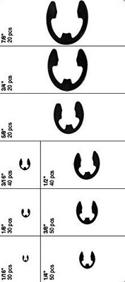 WILMAR WLMW5208 Performance Tool W5208 E-Clip Assortment, 300-Piece