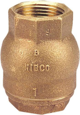 "Nibco" T480YLF34 NIBCO T-480-Y-LF Silicon Bronze Lead-Free Check Valve, Inline, PTFE Seat, 3/4" Female NPT Thread (FIPT)