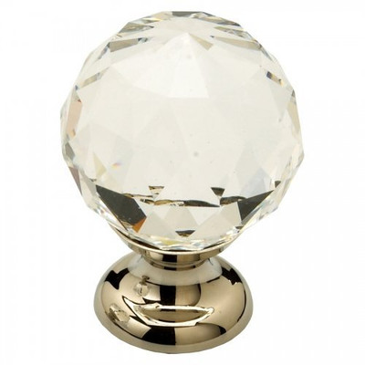 SCHAUB 70-CS-PN and Company Fire Collection 1-1/8 Inch Diameter Round Cabinet Knob, Polished Nickel with Clear Crystal by.
