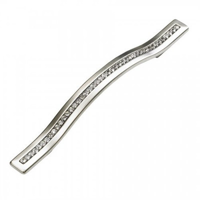 SCHAUB 302-15 SkyeVale Collection 128/160 mm cc Pull with Crystals - Satin Nickel.