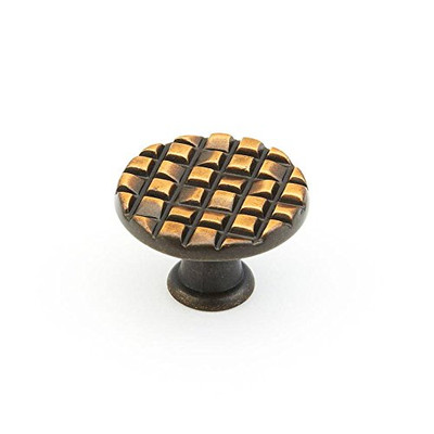 SCHAUB 237-FAB and Company 237 Italian Design Designer Cabinet Knob With 32mm Diameter, French Antique Bronze.