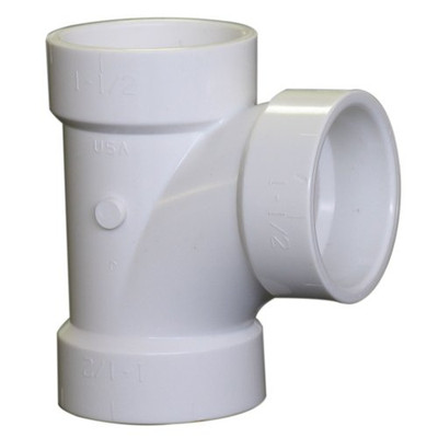 "Nibco" 4811112 NIBCO 4811 Series PVC DWV Sanitary Pipe Fitting, Tee, 1-1/2" Hub