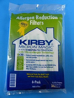 Kirby K-204811 Vacuum Bags 6 Sentria Universal F Style Micron Magic Hepa White Cloth