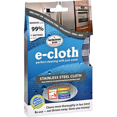 e-cloth TD-10617 CLOTHS, STAINLESS STEEL CLEANING 2 PK CLOTHS, STAINLESS STEEL CLEANING 2 PK