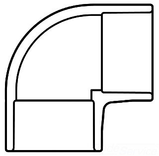 406-025 2-1/2 SXS 90-ELL SCH-40 PVC SPEARS MFG. CO. 9166