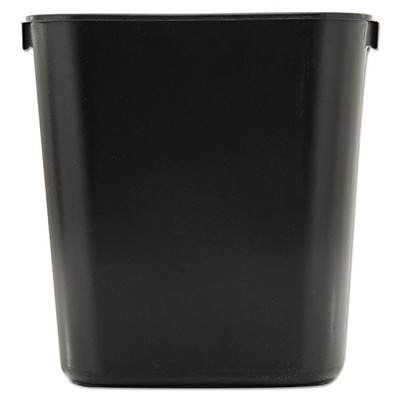 Rubbermaid RCP295500BK Commercial 295500BK Deskside Plastic Wastebasket, Rectangular, 3 1/2 gal, Black