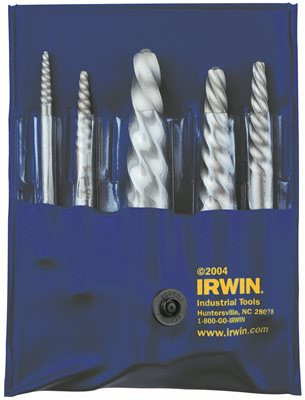 Vise Grip TY-0187500 Irwin Hanson 5-Piece Spiral Flute Screw Extractor Set (EX-1 to EX-5)