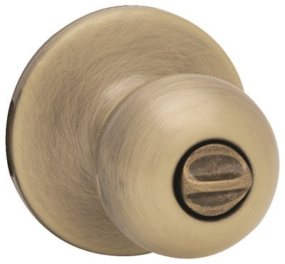 KWIKSET 803377 300P 5 RCAL RCS Polo Bed / Bath Privacy Knob, Antique Brass