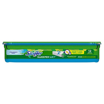 PROCTER & GAMBLE PGC35154 Swiffer Products - Swiffer - Wet Refill System, Cloth, 12/Box - Sold As 1 Box - Premoistened cloths for 10" Swiffer Sweeper. - Safe for use on linoleum, vinyl, ceramic and finished wood floors. -