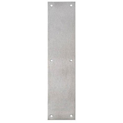 TELL MANUFACTURING 3559967 DOOR PUSH PLATE, 3-1/2 IN. X 15 IN., SATIN STAINLESS STEEL