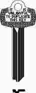 KABA ILCO 116440  Best F Key Blank ILCO Look Alike -