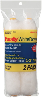 PURDY 108827  Wire Mini Roller Replacements White Dove, 2 packm 6-1/2 inch x 1/2 inch