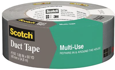 3M 282289 Contractor Grade Multi-Use Duct Tape 2979 Silver, 1.88 in x 60 yd 7.0 mil, Individually Wrapped, Conveniently Packaged