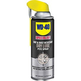WD-40 302931 Specialist Dirt and Dust Resistant Dry Lube PTFE Spray - High Temperature Lubricant up to 500° F. 10 oz. (Pack of 1)