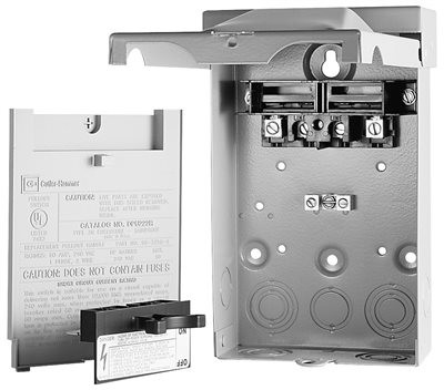 EATON 643021 DPF222R 60A, 2P, 120/240V Air Conditioning Disconnect, Fused