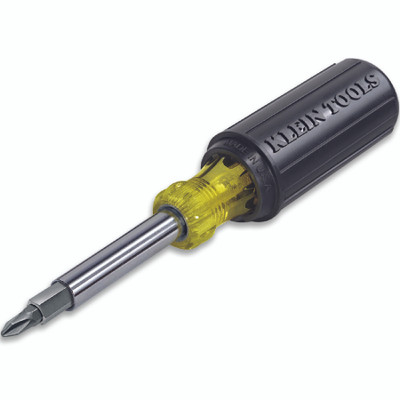 Klein Tools 2491792 Screwdriver and Nut Driver 11-in-1 Multi Tool, Industrial Strength Bits, Cushion Grip Handle.