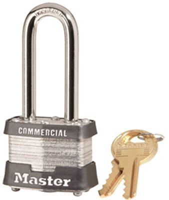 MASTERLOCK U008929 ® NO. 3 STEEL LAMINATED PADLOCK 2" LONG SHACKLE  KEYED ALIKE NO. 0464