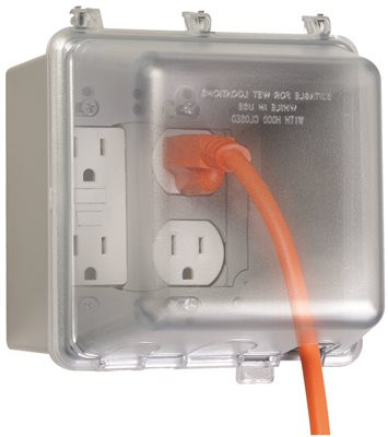 TAYMAC 289306 -B Weatherproof Double Outlet Cover Outdoor Receptacle Protector, 4-3/8 Inches Deep, Clear