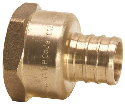 Zurn 101931 GIDDS- Pex Brass Female Pipe Thread Adapter, 1/2" Barb x 1/2" Fpt, Lead Free