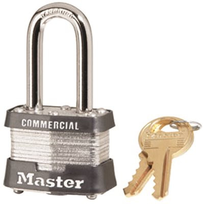 MASTERLOCK U008927 ® NO. 3 STEEL LAMINATED PADLOCK 1-1/2" LONG SHACKLE KEYED ALIKE NO. 0464