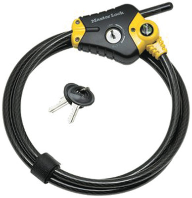 MASTERLOCK 108091 MASTERLOCK Python Adjustable Locking Cable, 6-Foot x 3/8-Inch