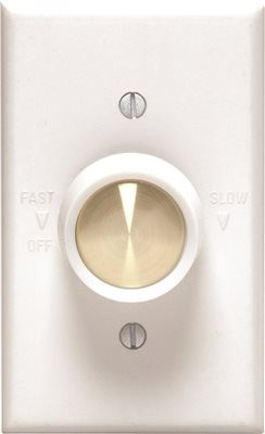 Leviton 2464287  Fan Speed Control Fully Variable Single-Pole Rotary ON/OFF 5 Amp 120 Volt Trimatron Rotary Electro-Mechanical - White (Pkg of 10)