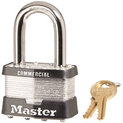 MASTERLOCK U008982 ® NO. 5 STEEL LAMINATED PADLOCK 1-1/2" LONG SHACKLE  KEYED ALIKE NO. A383