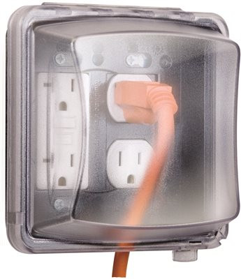 TAYMAC 289303  Weatherproof Double Outlet Cover Outdoor Receptacle Protector, 2-2/3 Inches Deep, Clear