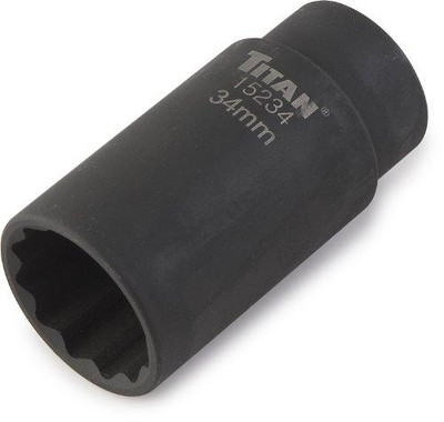 Titan TIT15234 15234 34 mm. 12 Point Axle Nut Socket - 0.5 in. Driver, Pack Of 6