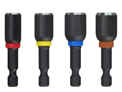 MILWAUKEE 100133 & #174 Shockwave & #8482 Magnetic Nutdriver Set (1/4, 5/16, 3/8, 7/16) 1-7/8