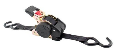 Erickson Mfg ERK34413 Erickson 34413 Pro Series Black 1" x 6' Retractable Ratcheting Tie-Down Strap, 1500 lb Load Capacity, (Pack of 2)