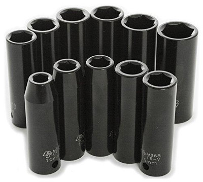 WILMAR WLMM591DB Performance Tool M591DB 11pc 1/2" Drive Metric Deep Wall Impact Socket Set