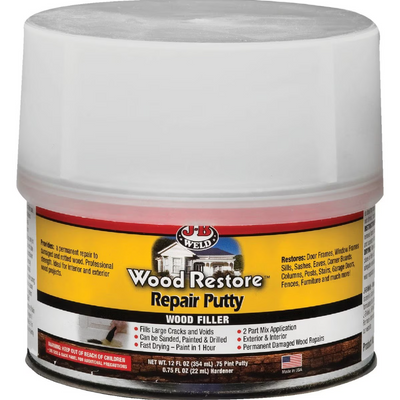 40003 J-B Weld Wood Restore 12 Oz. 2-Part Repair Wood Putty