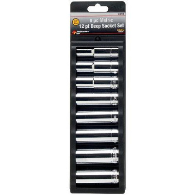 WILMAR WLMW32700 Performance Tool W32700 8-Piece 1/2-Inch Drive 12 Point Metric Deep Socket Set