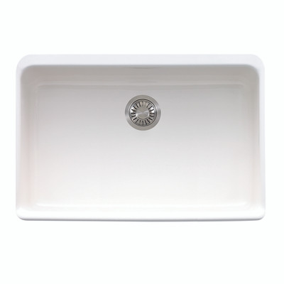 Franke FMHK11028WH  Manor House 27 1/8" x 19 7/8" x 7 7/8" Apron Front Single Bowl Fireclay Kitchen Sink White